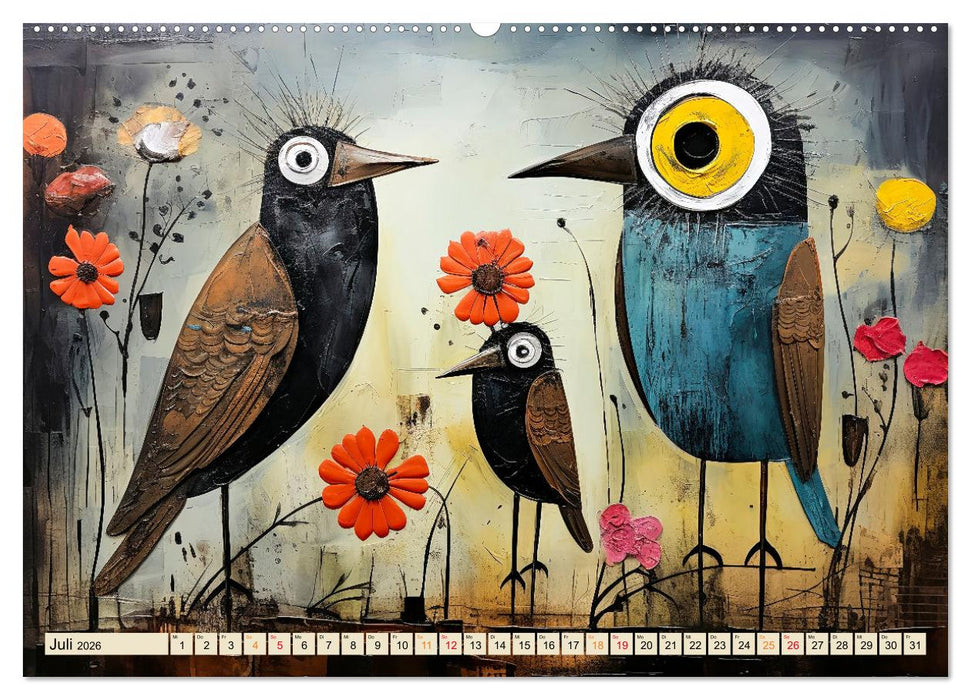 Vögel - ein schöner Tag (CALVENDO Premium Wandkalender 2026)