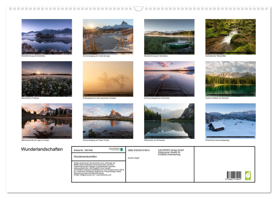 Wunderlandschaften (CALVENDO Wandkalender 2026)