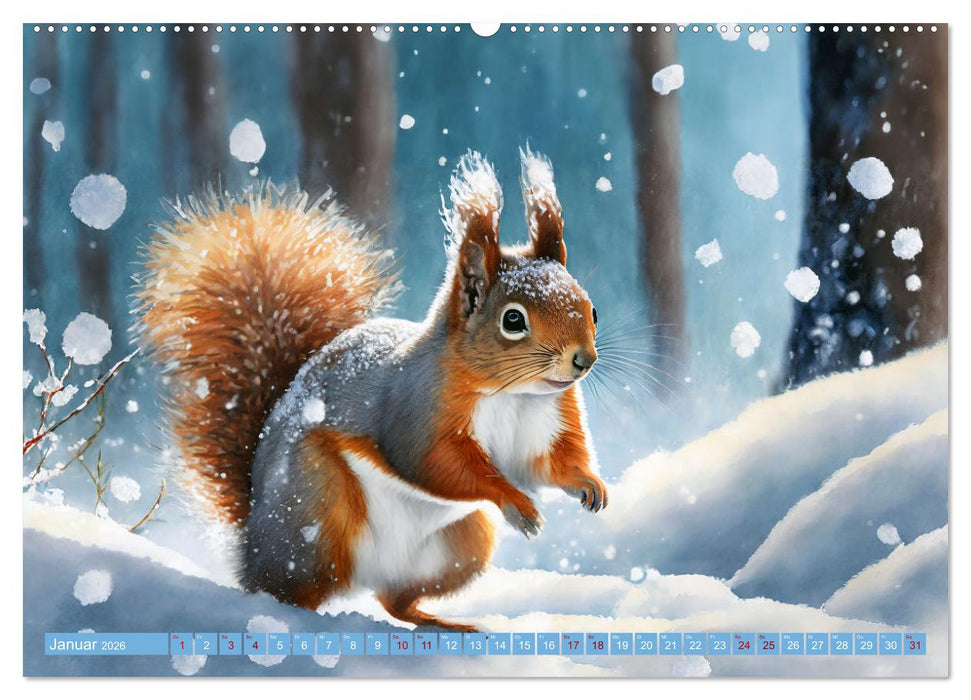 Der Eichhörnchen-Kalender (CALVENDO Premium Wandkalender 2026)