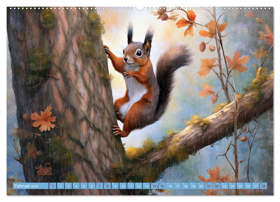 Der Eichhörnchen-Kalender (CALVENDO Premium Wandkalender 2026)