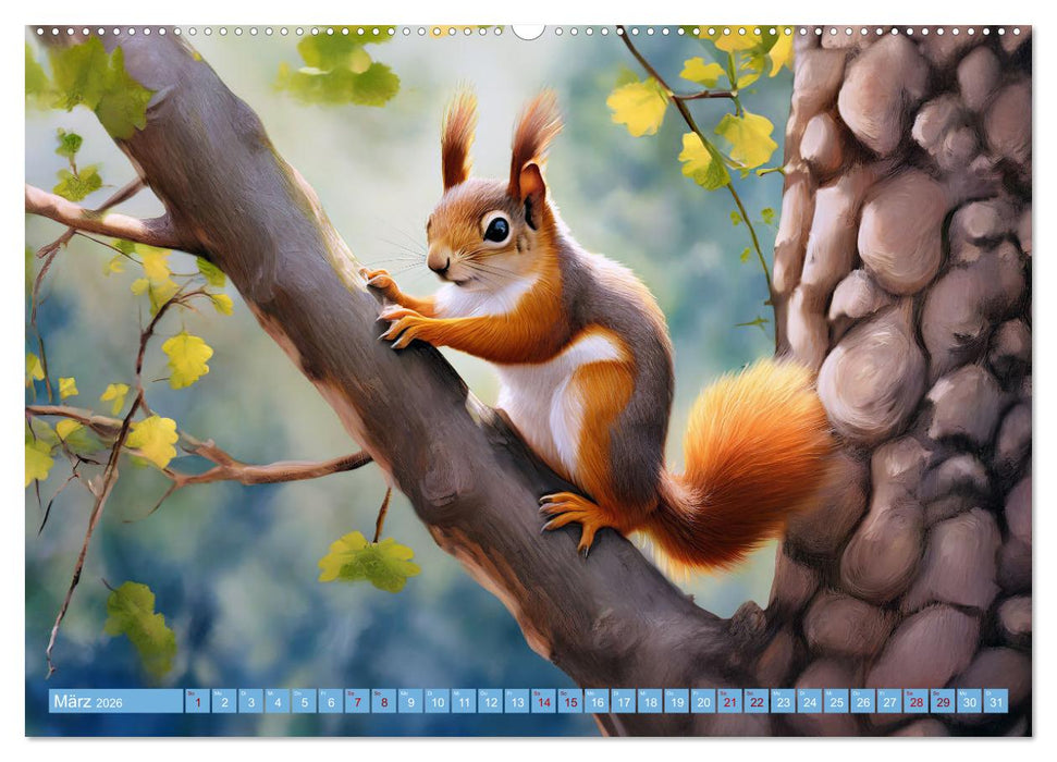 Der Eichhörnchen-Kalender (CALVENDO Premium Wandkalender 2026)