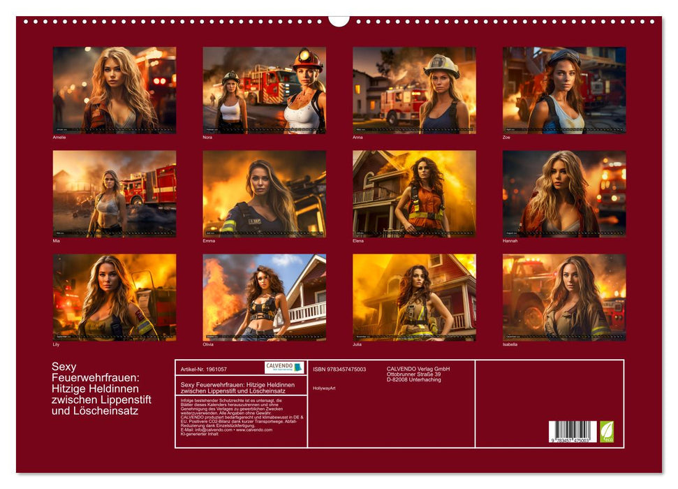 Sexy Feuerwehrfrauen: Hitzige Heldinnen zwischen Lippenstift und Löscheinsatz (CALVENDO Wandkalender 2026)
