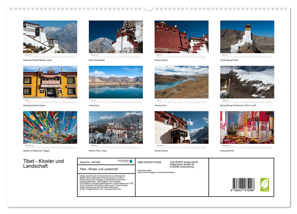 Tibet - Kloster und Landschaft (CALVENDO Premium Wandkalender 2026)