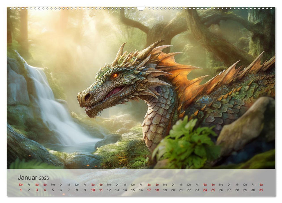 Im Land der schönen Drachen (CALVENDO Wandkalender 2026)