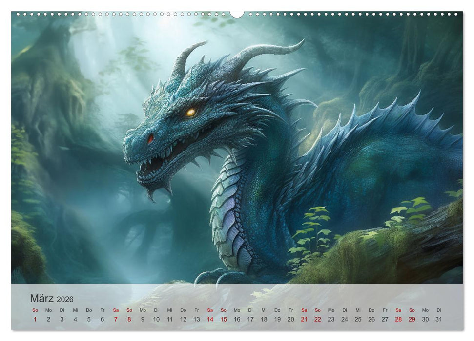 Im Land der schönen Drachen (CALVENDO Wandkalender 2026)