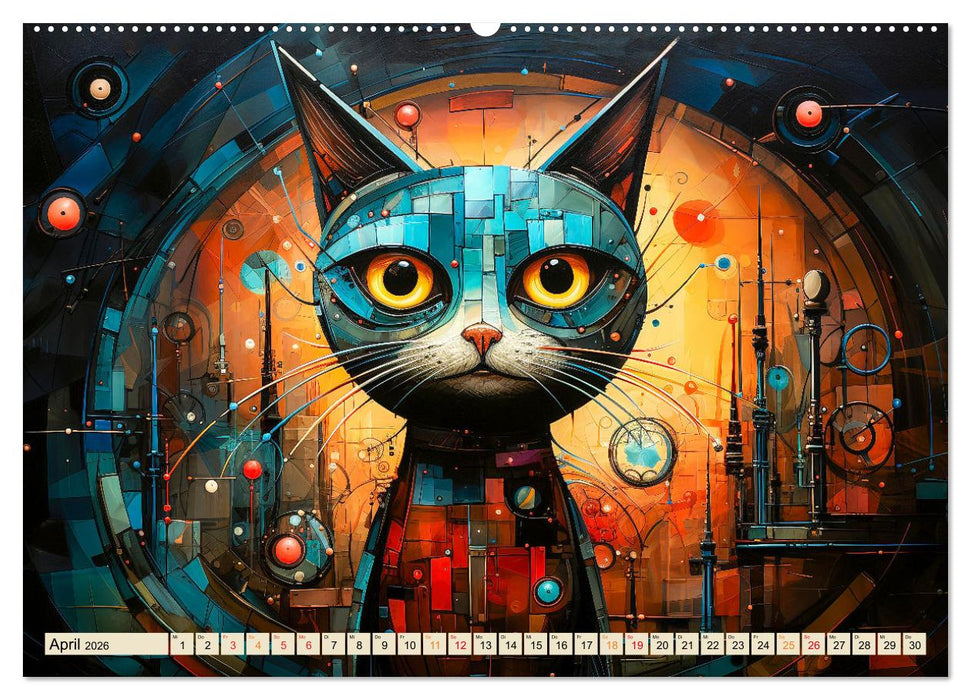 Katzen - die Nacht erwacht (CALVENDO Premium Wandkalender 2026)