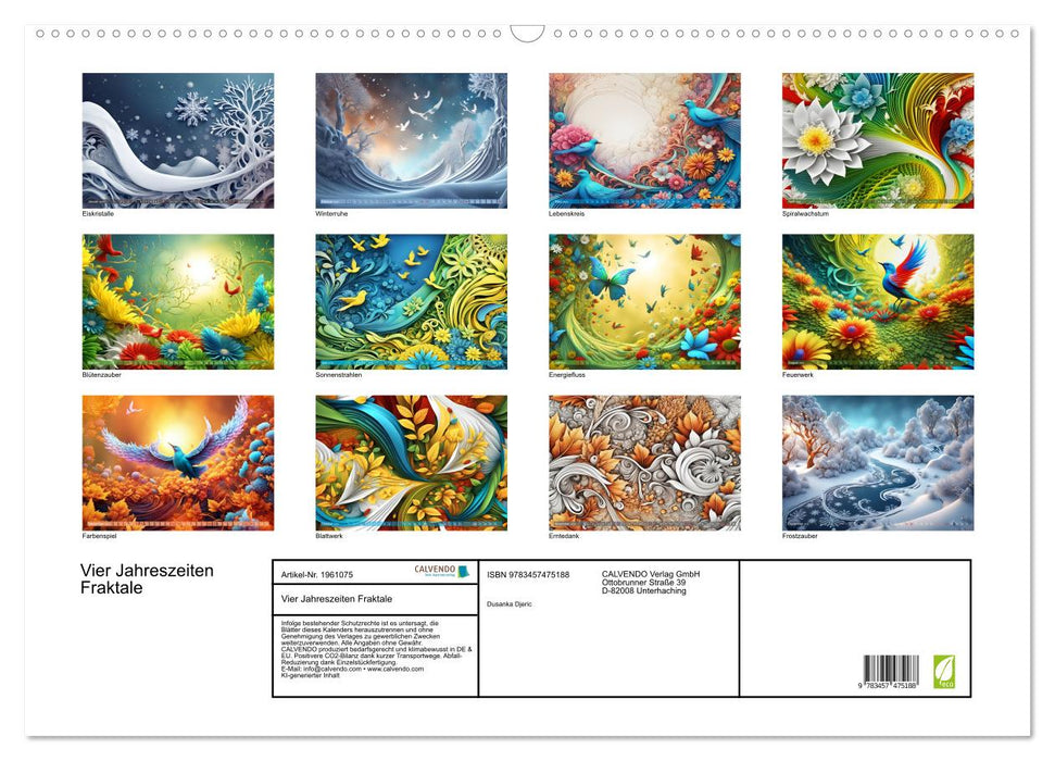 Vier Jahreszeiten Fraktale (CALVENDO Wandkalender 2026)