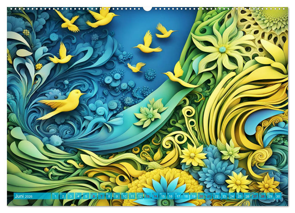 Vier Jahreszeiten Fraktale (CALVENDO Wandkalender 2026)