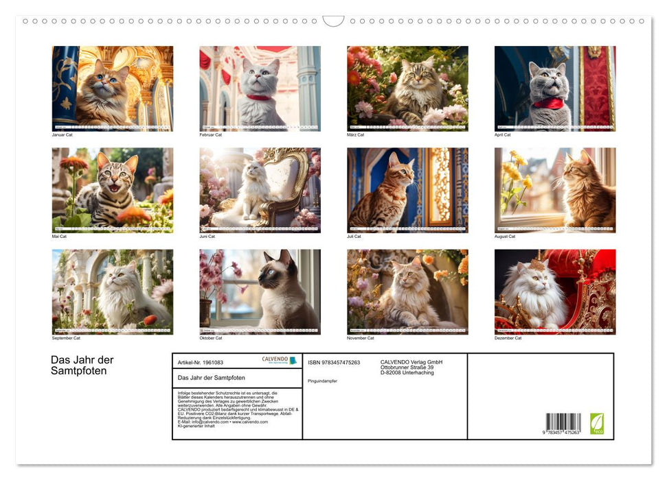 Das Jahr der Samtpfoten (CALVENDO Wandkalender 2026)