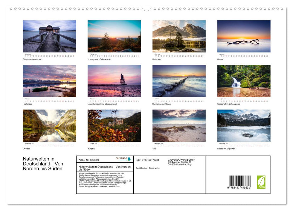 Naturwelten in Deutschland - Von Norden bis Süden (CALVENDO Premium Wandkalender 2026)