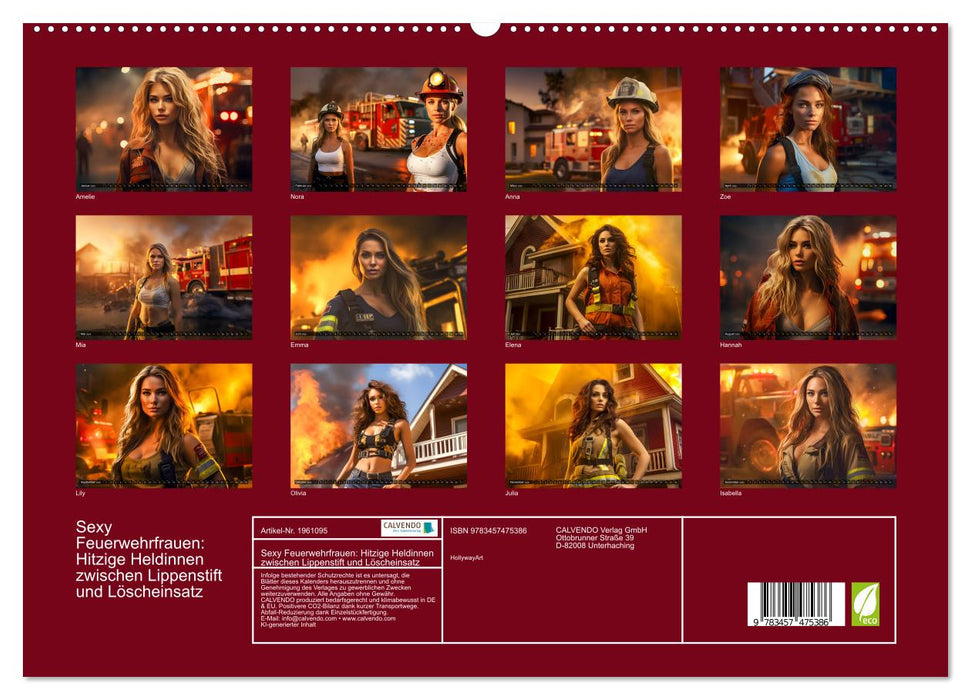 Sexy Feuerwehrfrauen: Hitzige Heldinnen zwischen Lippenstift und Löscheinsatz (CALVENDO Premium Wandkalender 2026)
