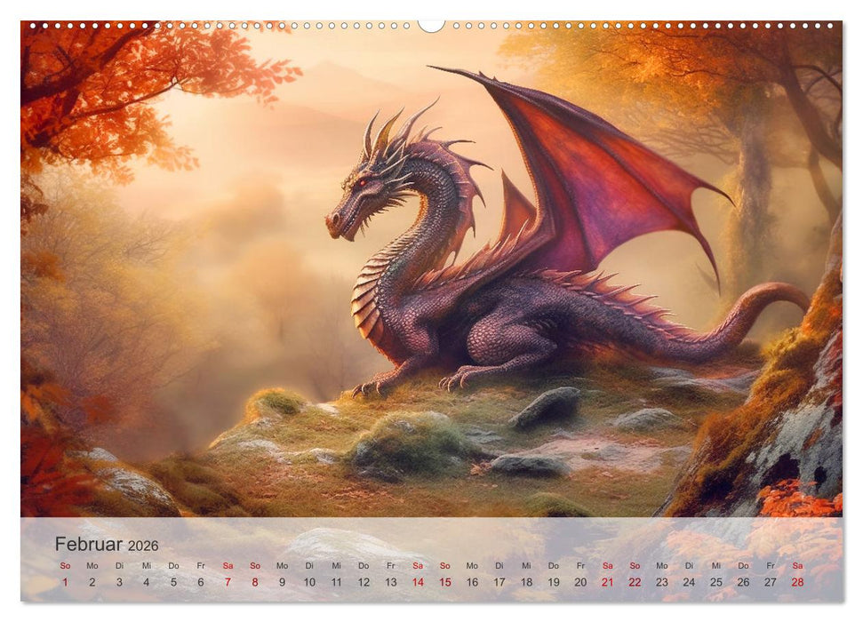 Im Land der schönen Drachen (CALVENDO Premium Wandkalender 2026)