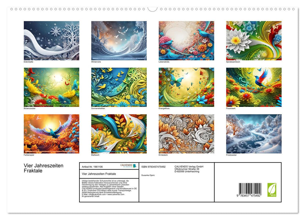 Vier Jahreszeiten Fraktale (CALVENDO Premium Wandkalender 2026)