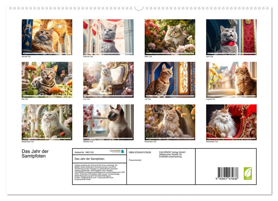 Das Jahr der Samtpfoten (CALVENDO Premium Wandkalender 2026)