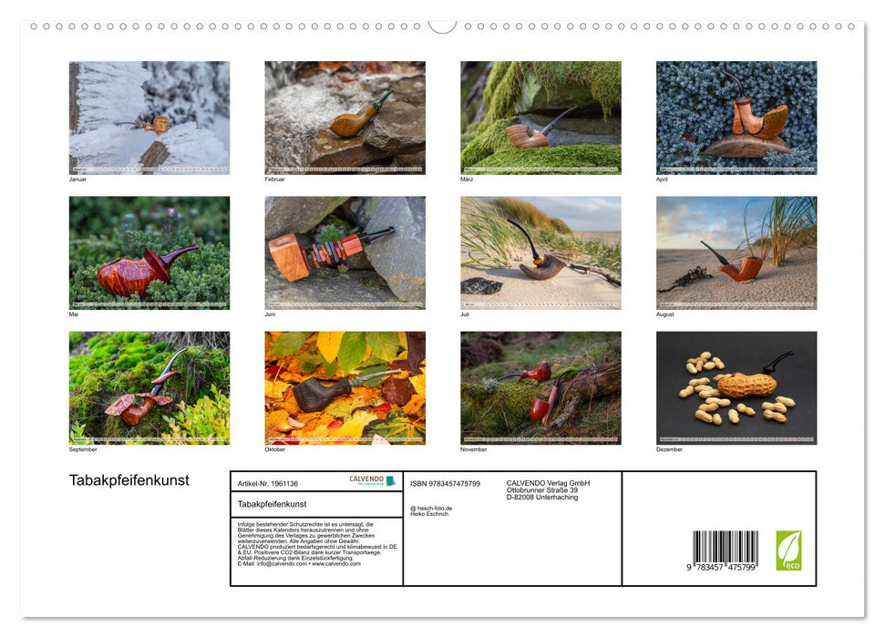 Tabakpfeifenkunst (CALVENDO Premium Wandkalender 2026)