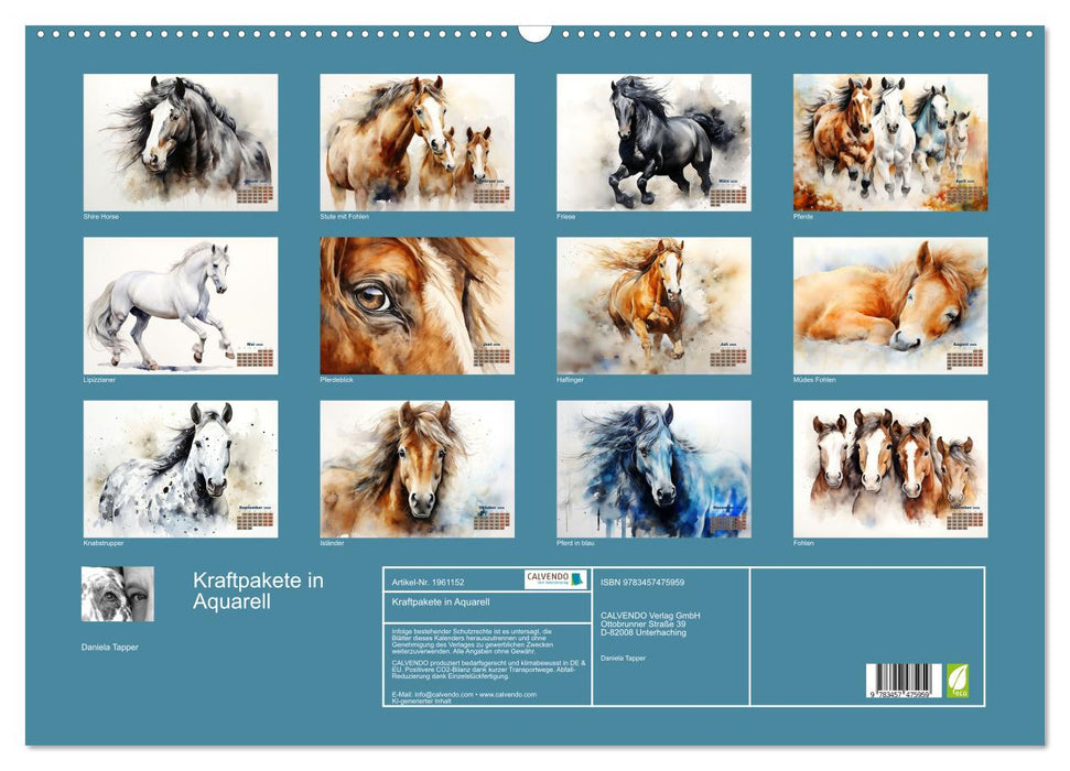 Kraftpakete in Aquarell (CALVENDO Wandkalender 2026)