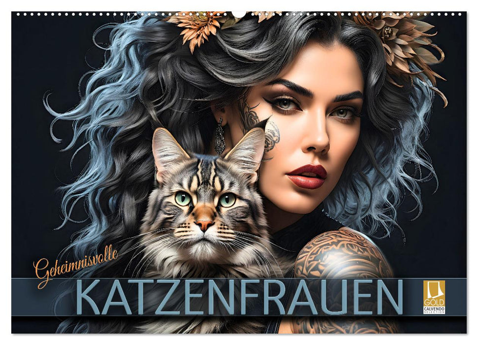 Geheimnisvolle Katzenfrauen (CALVENDO Wandkalender 2026)