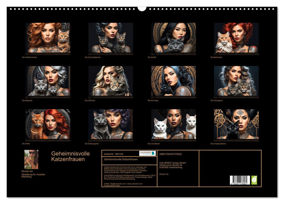 Geheimnisvolle Katzenfrauen (CALVENDO Wandkalender 2026)