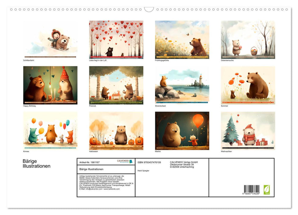 Bärige Illustrationen (CALVENDO Wandkalender 2026)