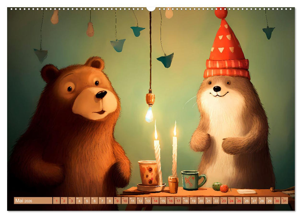Bärige Illustrationen (CALVENDO Wandkalender 2026)