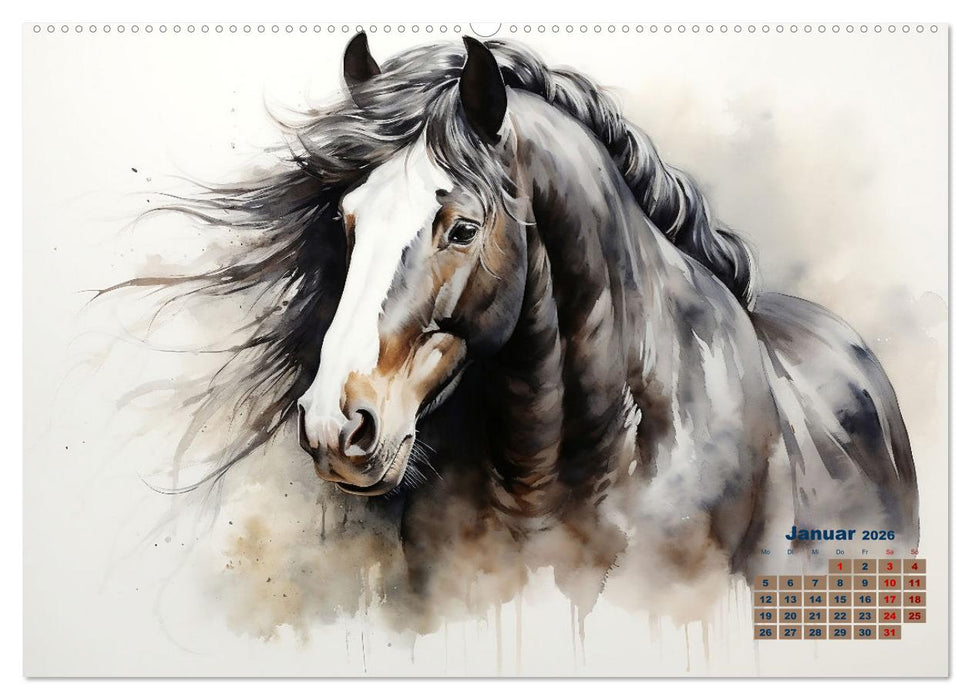 Kraftpakete in Aquarell (CALVENDO Premium Wandkalender 2026)