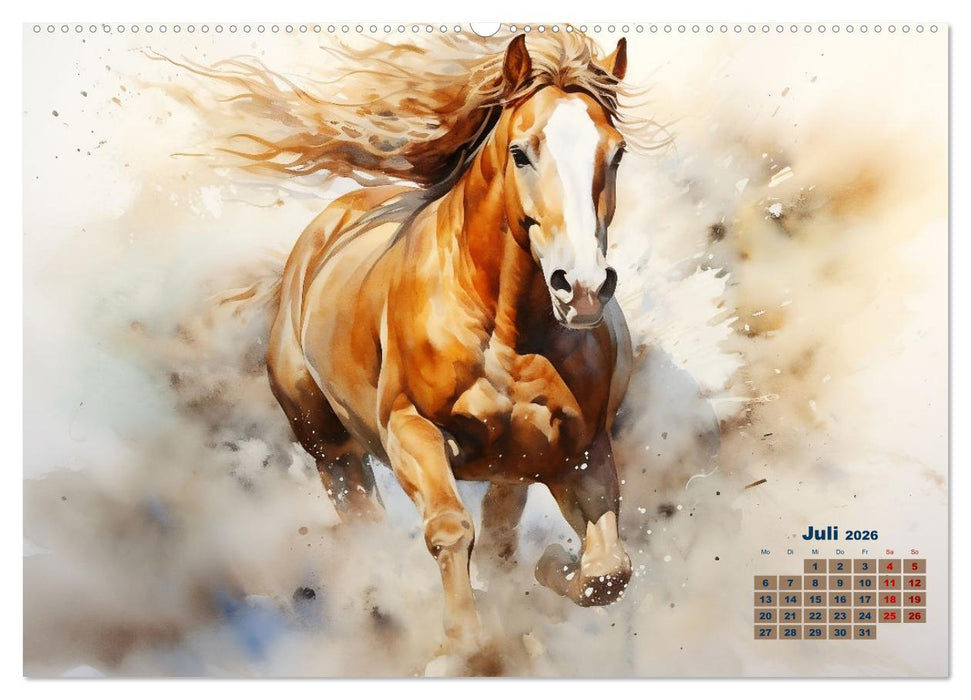 Kraftpakete in Aquarell (CALVENDO Premium Wandkalender 2026)