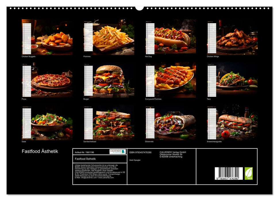 Fastfood Ästhetik (CALVENDO Premium Wandkalender 2026)