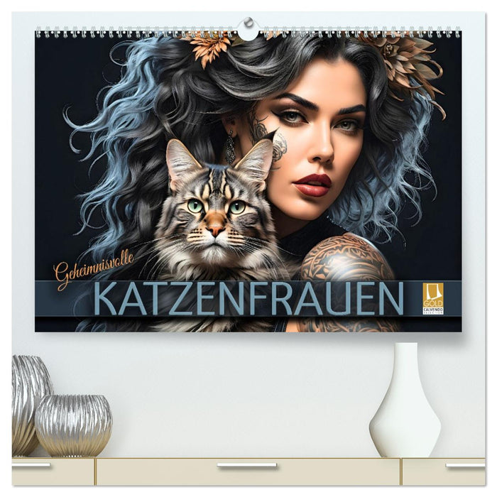 Geheimnisvolle Katzenfrauen (CALVENDO Premium Wandkalender 2026)