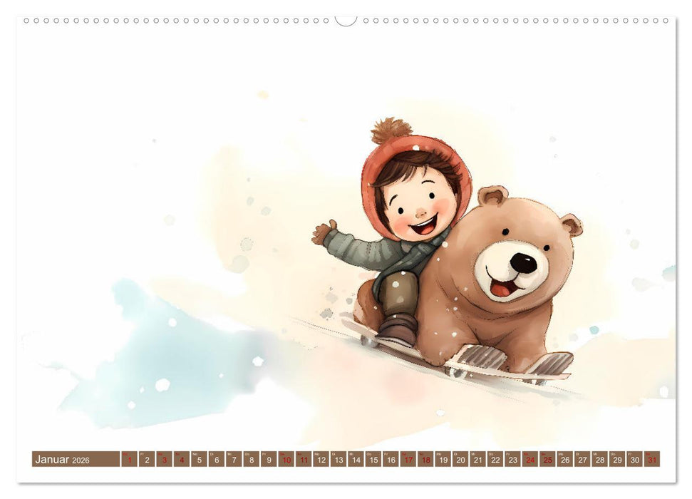 Bärige Illustrationen (CALVENDO Premium Wandkalender 2026)