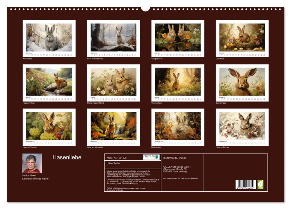 Hasenliebe (CALVENDO Wandkalender 2026)