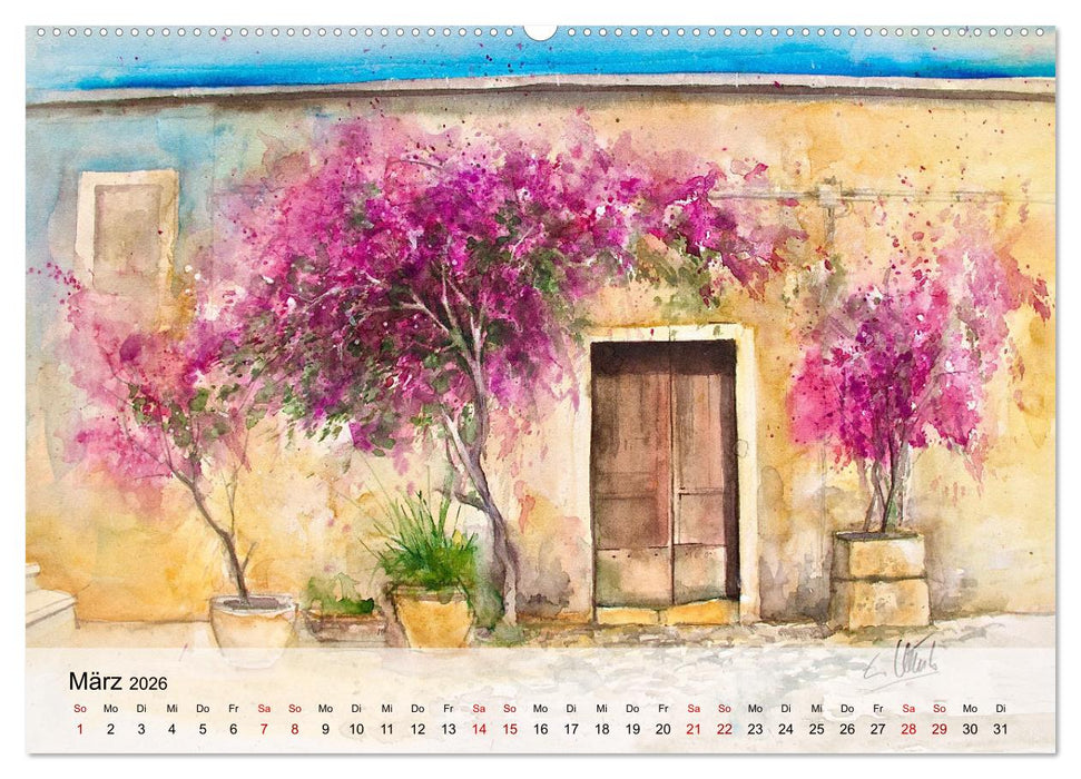 Aquarell auf Reisen - mit Eckard Funck (CALVENDO Premium Wandkalender 2026)