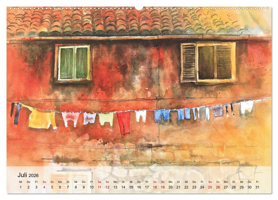 Aquarell auf Reisen - mit Eckard Funck (CALVENDO Premium Wandkalender 2026)