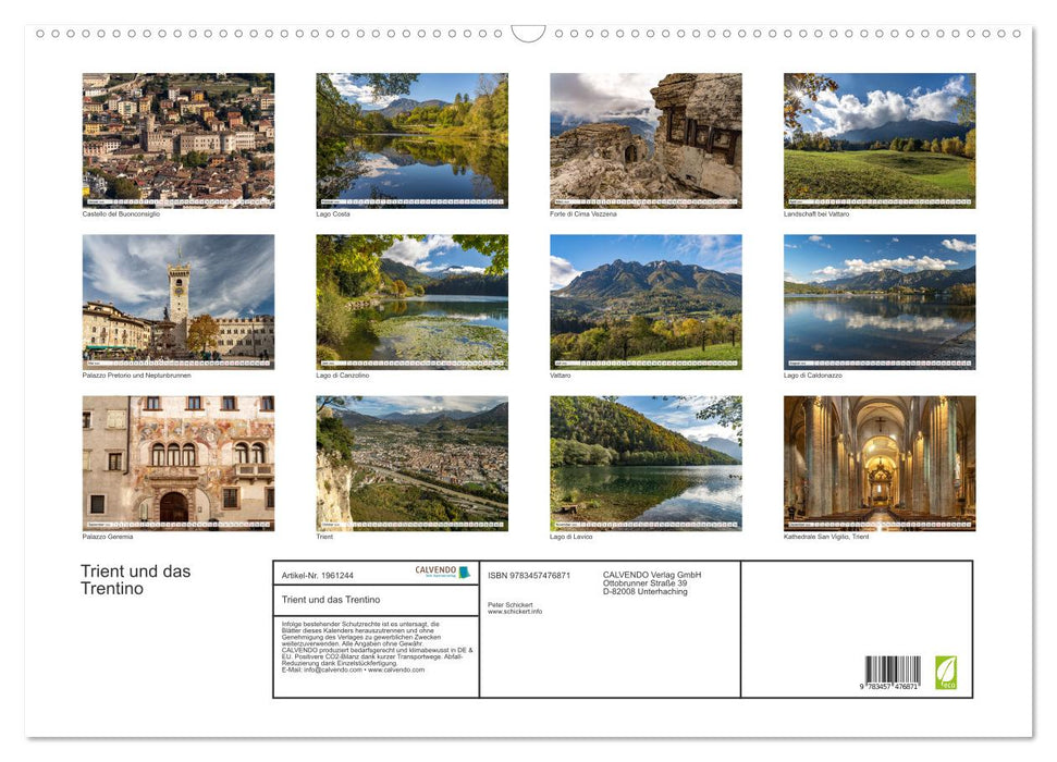 Trient und das Trentino (CALVENDO Wandkalender 2026)