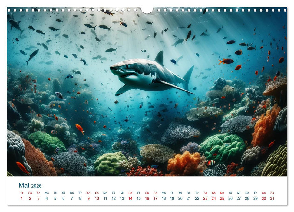 Weiße Haie (CALVENDO Wandkalender 2026)