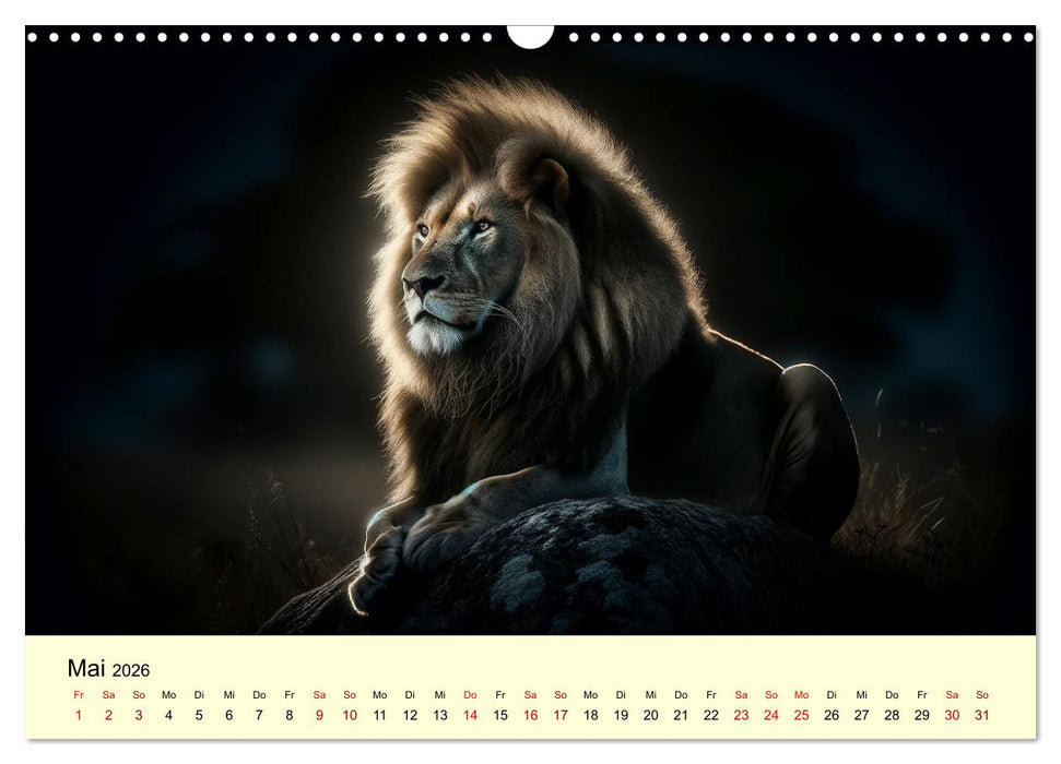 Majestätische Löwen - Die Herrscher der Wildnis (CALVENDO Wandkalender 2026)