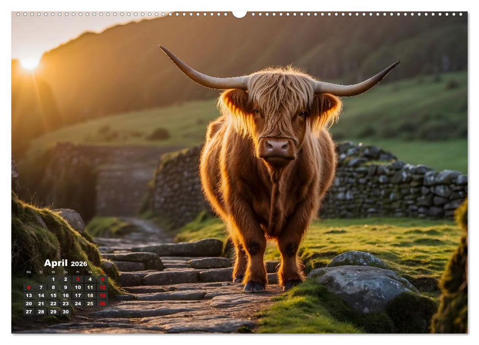 Highland Kühe (CALVENDO Premium Wandkalender 2026)