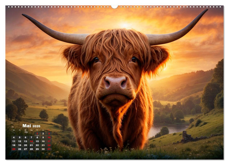 Highland Kühe (CALVENDO Premium Wandkalender 2026)