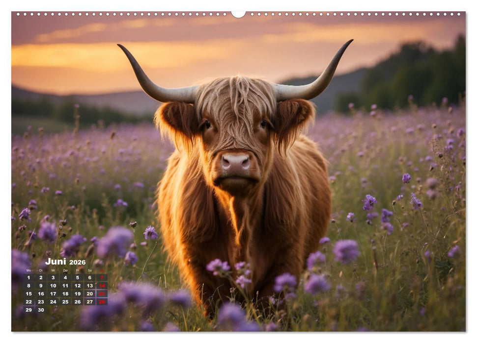 Highland Kühe (CALVENDO Premium Wandkalender 2026)