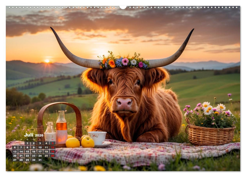 Highland Kühe (CALVENDO Premium Wandkalender 2026)