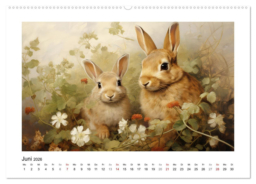 Hasenliebe (CALVENDO Premium Wandkalender 2026)