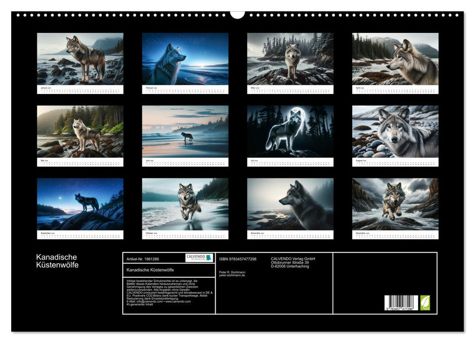 Kanadische Küstenwölfe (CALVENDO Wandkalender 2026)