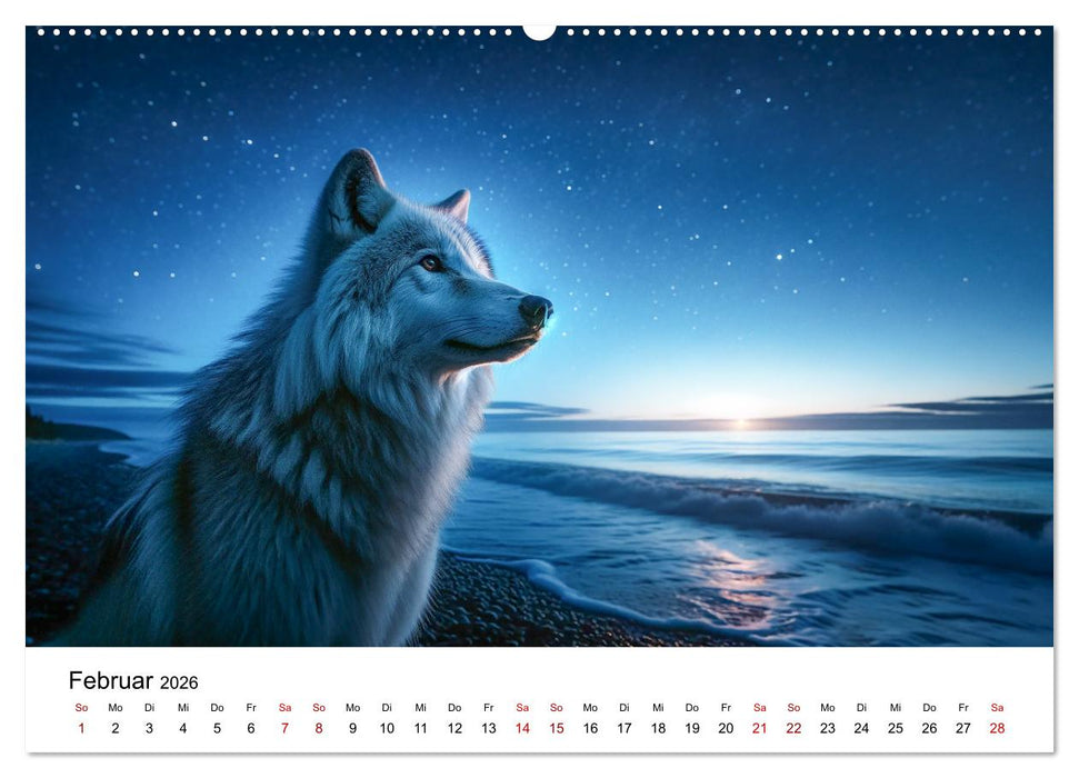 Kanadische Küstenwölfe (CALVENDO Wandkalender 2026)