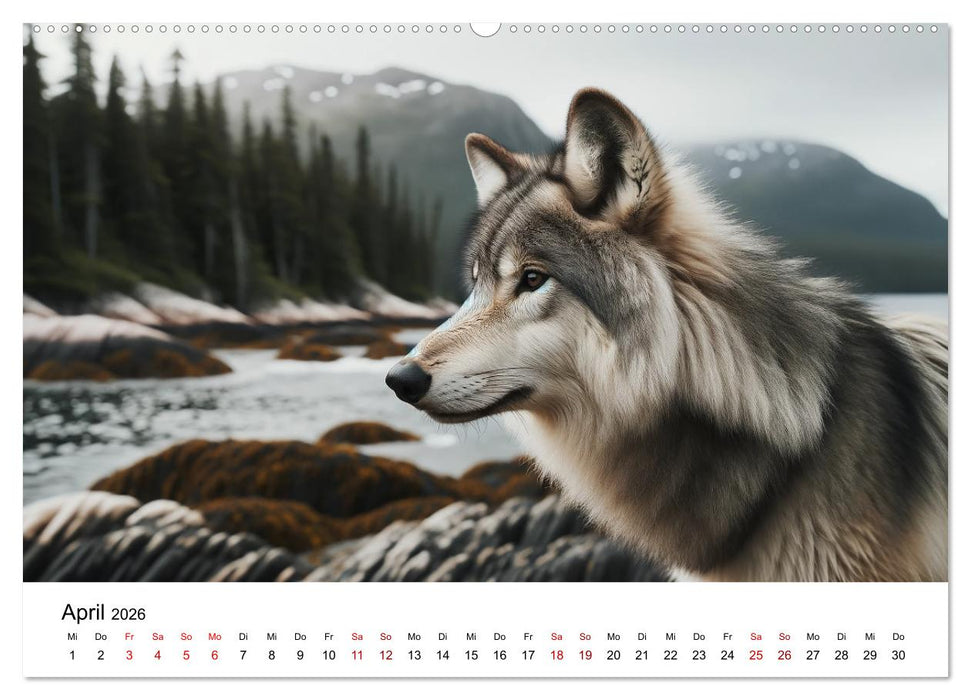 Kanadische Küstenwölfe (CALVENDO Wandkalender 2026)