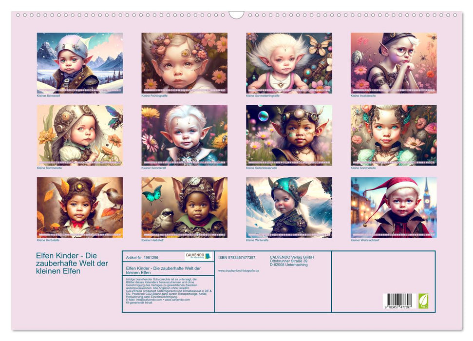 Elfen Kinder - Die zauberhafte Welt der kleinen Elfen (CALVENDO Wandkalender 2026)