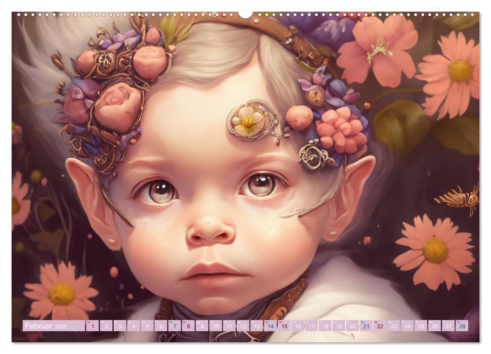 Elfen Kinder - Die zauberhafte Welt der kleinen Elfen (CALVENDO Wandkalender 2026)