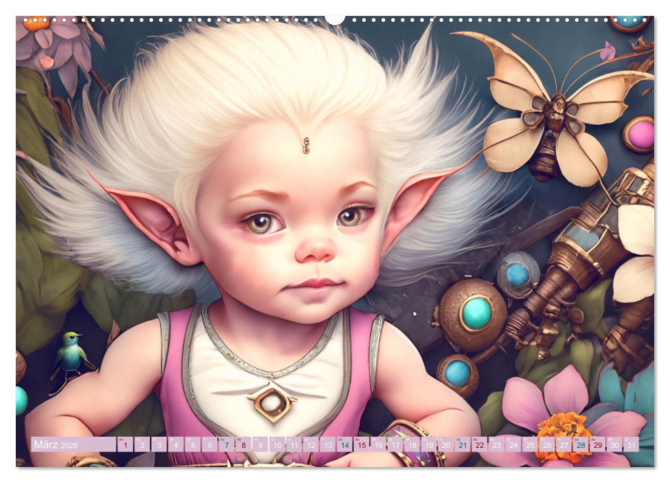 Elfen Kinder - Die zauberhafte Welt der kleinen Elfen (CALVENDO Wandkalender 2026)