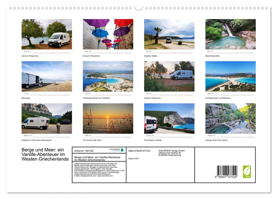 Berge und Meer: ein Vanlife-Abenteuer im Westen Griechenlands (CALVENDO Premium Wandkalender 2026)