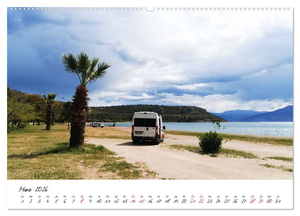 Berge und Meer: ein Vanlife-Abenteuer im Westen Griechenlands (CALVENDO Premium Wandkalender 2026)