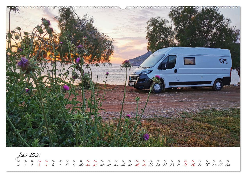 Berge und Meer: ein Vanlife-Abenteuer im Westen Griechenlands (CALVENDO Premium Wandkalender 2026)