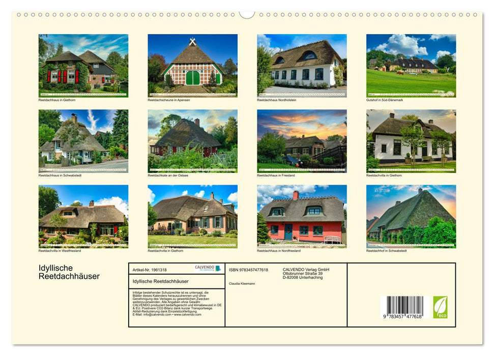 Idyllische Reetdachhäuser (CALVENDO Premium Wandkalender 2026)